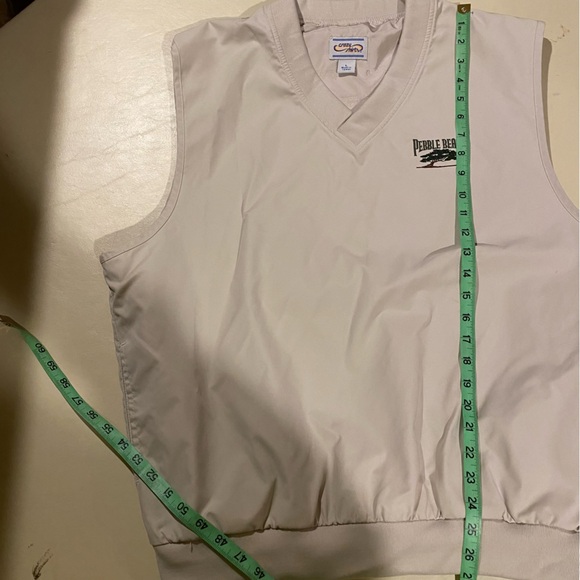 Pebble Beach Vest Men’s Large Tan Lined Golf Embroidered - Picture 3 of 6